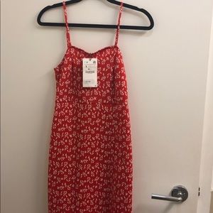 Red MIDI dress from ZARA - brand new size S